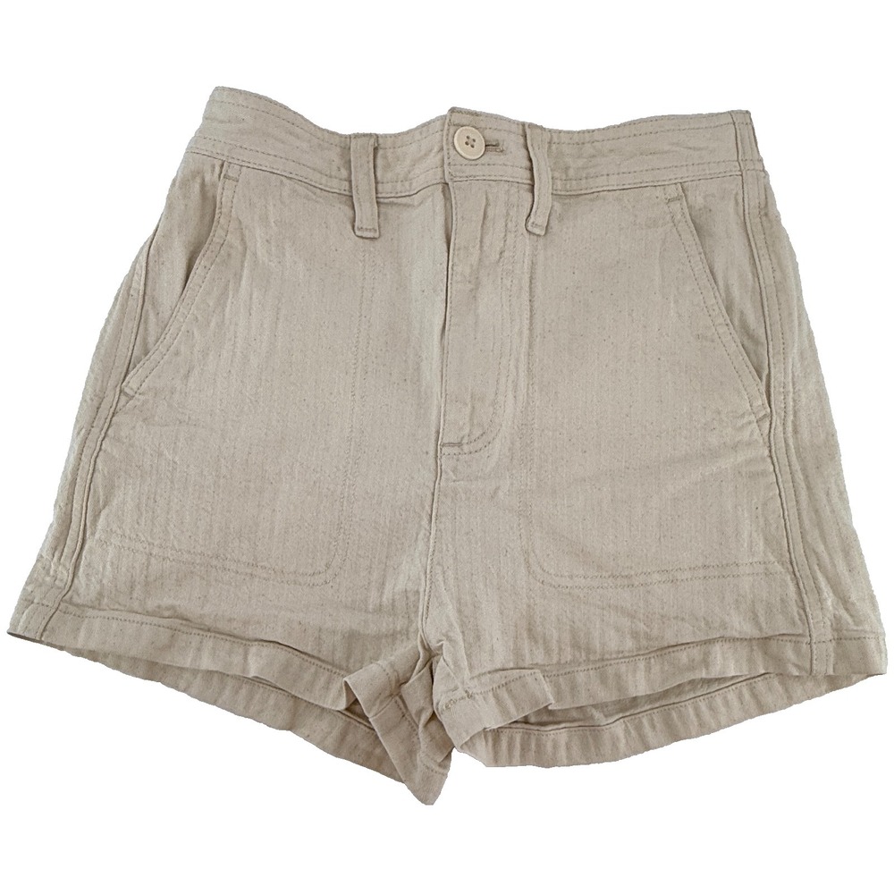 Madewell Womens Shorts XS Cream Utility‎ Pockets Stretch Mid Rise Casual